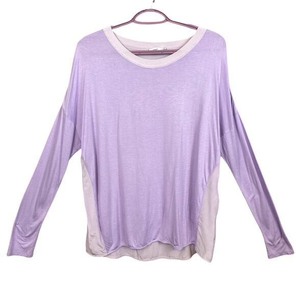 Vince Women's Contrast Top Silk Viscose Lilac Long Sleeve Size M (Flaw) Designer - Picture 1 of 9